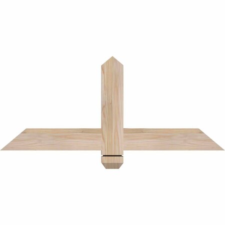 Ekena Millwork Eugene Smooth Timber Gable Bracket, Douglas Fir, 36"W x 15"H x 1 1/2"D x 3 1/2"F, 10/12 Pitch GBW036X15X0204EUG00SDF